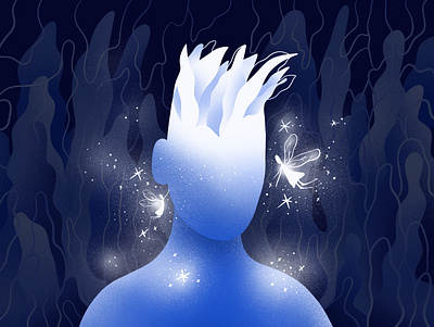 Night Wizard art blue design dreaming illustration magic night wizard