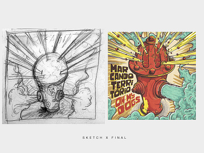 Sketch x Final Result album album artwork album cover artwork band cartoon dog drawing ep graphics illustration illustrator music