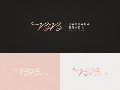 Bárbara Brasil Nail Spa beauty beauty salon brand branding design graphics identity logo logo design love minimal nail nail salon pink salon spa typographic typography vector woman