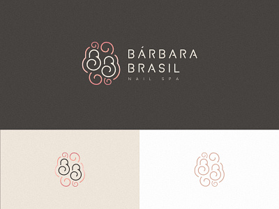 Bárbara Brail Nail Spa beauty beauty salon brand branding design feminine graphics identity logo logo design love minimal pink salon spa typographic typography vector woman women
