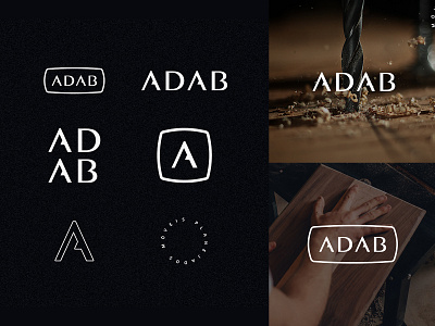 ADAB Woodworks brand branding design furniture graphics identity lettering logo logo design typographic typography wood wooden woodwork woodworking woodworks