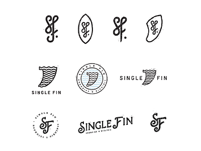 Single Fin logo alternatives beach brand branding clothing logo ocean sea surf surfing