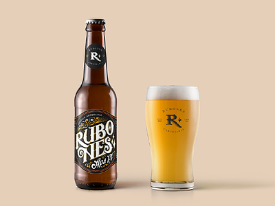 Rubones Craft Brewery apa beer bottle brewery chopp identity illustration label labelling lettering logo