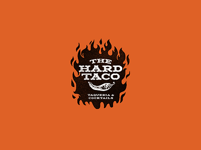 The Hard Taco Taqueria chilli fire food hot illustration logo mexican pepper red restaurant taco taqueria