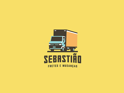 Sebastião Mudanças cartoon freight graphics illustration logo transportation truck trucker yellow