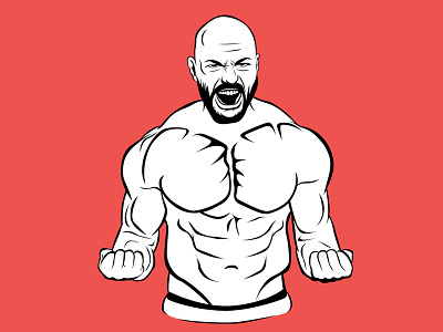 body builder illustration illustrator photoshop