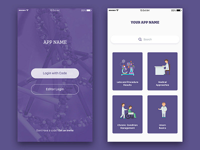 Medical App template flat design photoshop ui ux