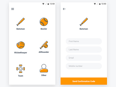 Baseball team app concept android app appconcept appdesign baseball flatdesign iconography illustration ui uiux ux