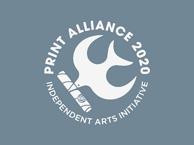 print alliance 2020 arts initiative bird half and half lines n shapes logo poster tube print alliance very good wow cool