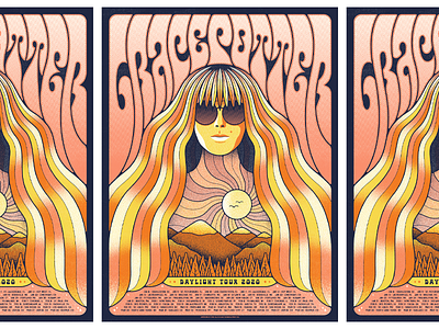 Grace Potter // Daylight Tour daylight tour gig poster grace potter illustration landscape portrait psychedelia psychedelic screenprint sunglasses