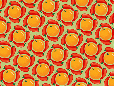 Orange Chili chilies design illustration orange pattern patterns