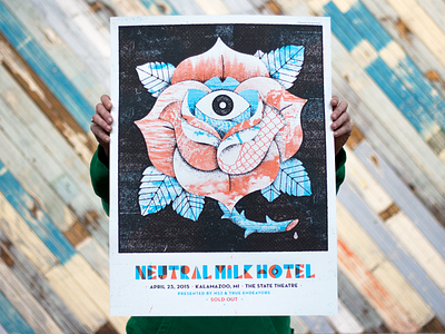 Neutral Milk Hotel illustration natemadeit neutral milk hotel poster rose type