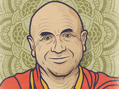 Matthieu Ricard illustration live talks la monk portrait poster