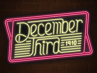 December 3, 1910 daily history illustration lettering neon