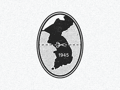 August 17, 1945 cut it daily history geography icon illustration korea north korea south korea
