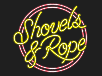 shoro neon apparel bar sign illustration lettering neon shirt shovels and rope