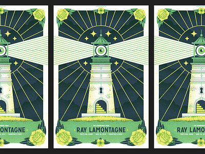 Lamontagne in Portland eye gig poster illustration lighthouse maine nautical ouroboros portland poster ray lamontagne rose screenprint