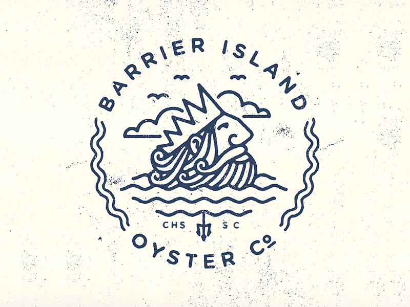 Barrier Island Oyster Co. logo logos neptune oysters seafood