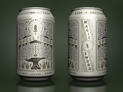 Spell Forge adobe beer branding brewing can dd fantasy label magic packaging