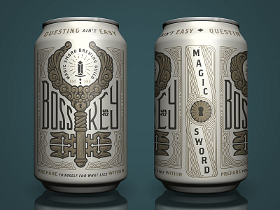 Boss Key adobe beer branding brewing can fantasy label magic packaging