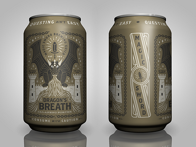 Dragon's Breath beer beer can brewery castle dragon dragons breath illustration magic sword