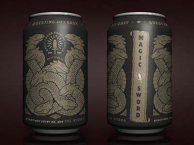 The Hydra adobe beer branding brewing can fantasy hydra label magic monster packaging