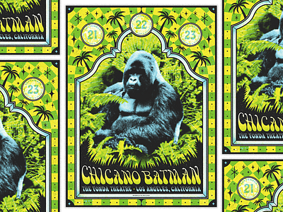 Chicano Batman LA chicano batman fonda theater gig poster gorilla illustration ishmael la psyche tropicalia wavy