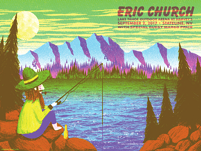 eric church lake tahoe cool eric church fishing gig poster illustration lake tahoe neat okay wow