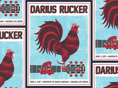 Darius USC chicken columbia darius rucker gamecock gig poster hootie illustration south carolina usc