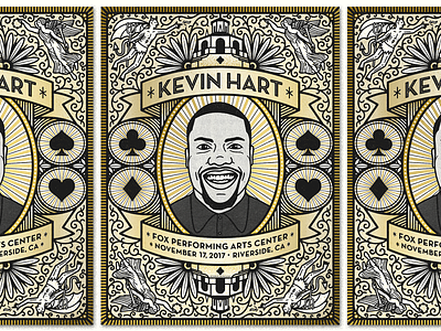 Kevin Hart Riverside comedian comedy cool fox performing arts center gig poster illustration kevin hart riverside