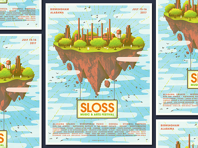 Sloss Festival 2k17 alabama birmingham festival gig poster illustration sloss sloss festival