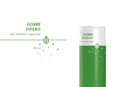 Dobre Ziolko relaxing beverage branding can chill drink green logo naming natural packaging weed