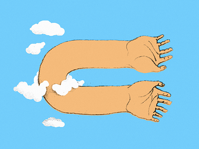C adobe blue brush clouds dot draw hand hands illustration illustrator sky wacom