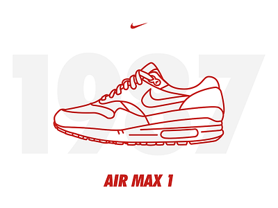 Air Max 1987 air max draw icon illustration outline pictogram stroke