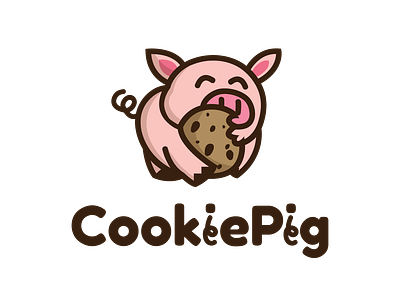 CookiePig Logo baking branding cookiepig cookies illustration logo typography