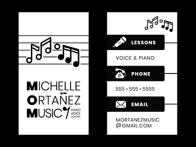 Music Instructor Business Card branding business card logo music piano voice