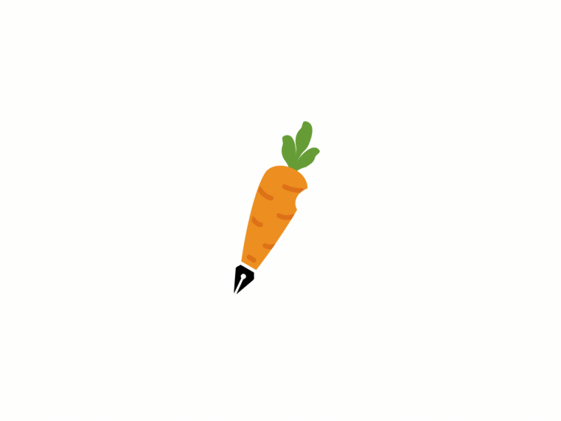 Carrot Publishing animated animation artphabets bycrebulbs carrot glitch ink interaction logo loop motion graphics swap