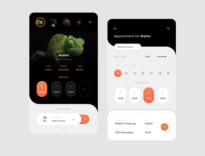 Pet Care Dashboard app app design dashboard form interface mobile pet care task manager ui ui design ux ux design