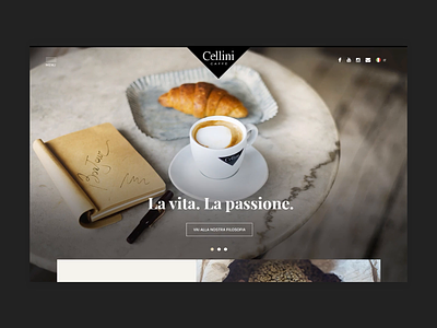 Cellini - Homepage Scrolling coffee home screen homepagedesign ui design website website design