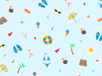 Summery theme background background pattern blue blue pattern drawing flamingo fruits ice cream icondesign illustration illustrations illustrator palmtree pattern pattern art pattern design summer summer party summertime umbrellas