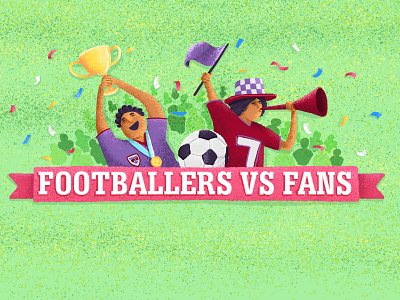 Footballers v Fans drawing football football illustration footballer illustraion soccer sport sports