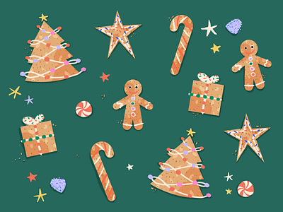 Gingerbread biscuits illustration