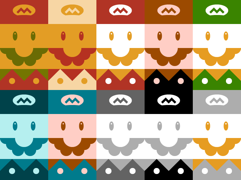 Plumber vector shapes pattern nintendo mario illustration geometry geometric game flat design art