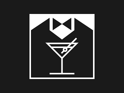 Shaken, Not Stirred 007 alcohol art artwork black and white classy design drinks flat geometric geometry graphic graphic design icon iconography icons illustration james bond martini shapes