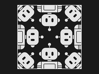Robot Watch android art artwork black and white design droids flat geometric geometry graphic art graphic design illustration illustrator monochrome pattern patterns robot robots shapes technology