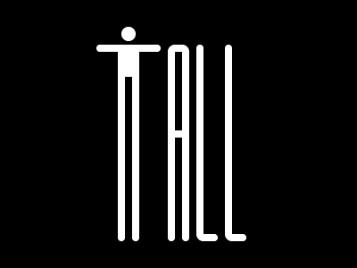 Tall art artwork black and white concept conceptual design graphic design height icon illustration letters monochrome person strokes symbol tall type typography vector words