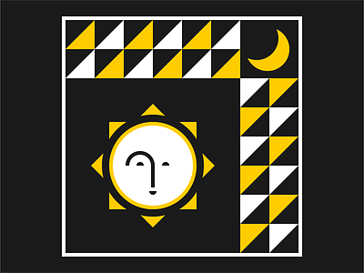 Sun and Moon art artwork design geometric geometry graphic art graphic design illustration illustrator moon pattern patterns shapes sun the moon the sun yellow