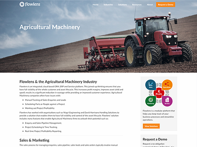 Wordpress Theme for Flowlens agriculture business software web design website wordpress theme