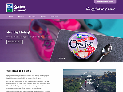 Spelga dairy food purple web design yogurt