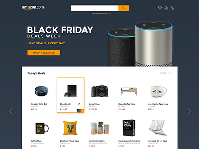 Amazon UI Design Concept - Black Friday adobe xd amazon black friday blue concept cyber monday experience design flat orange ui design